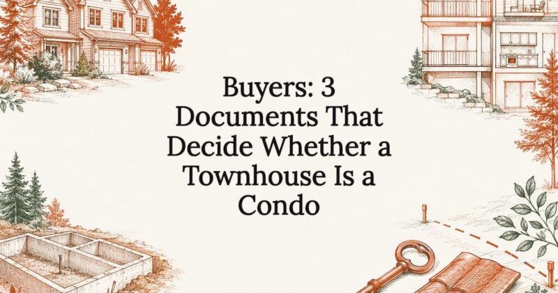 Townhouse and condo title card illustration