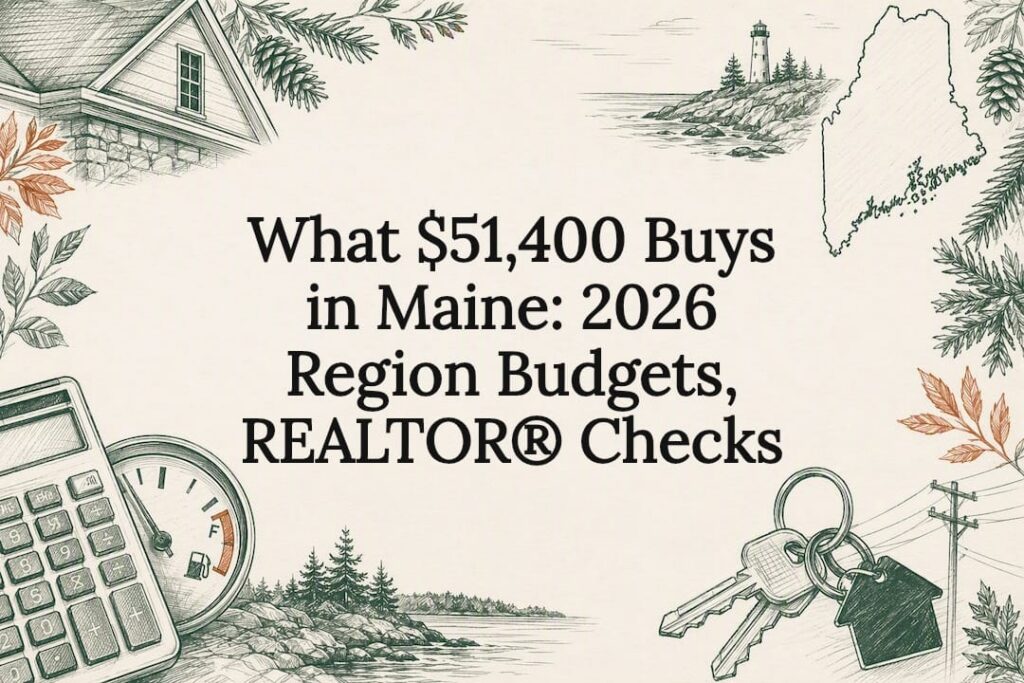 Decorative Maine housing budget title card