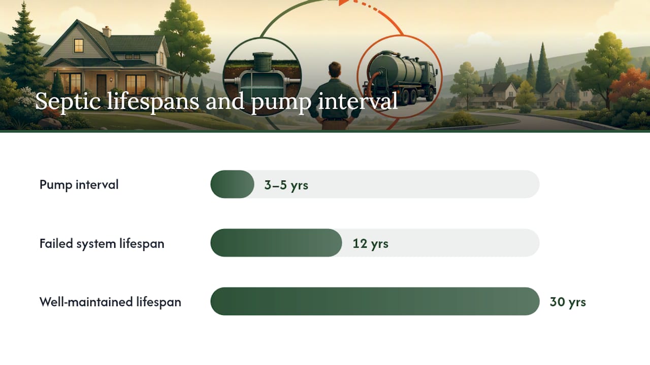 How Septic Systems Work: Tanks, Drainfields, and Soil — overview diagram