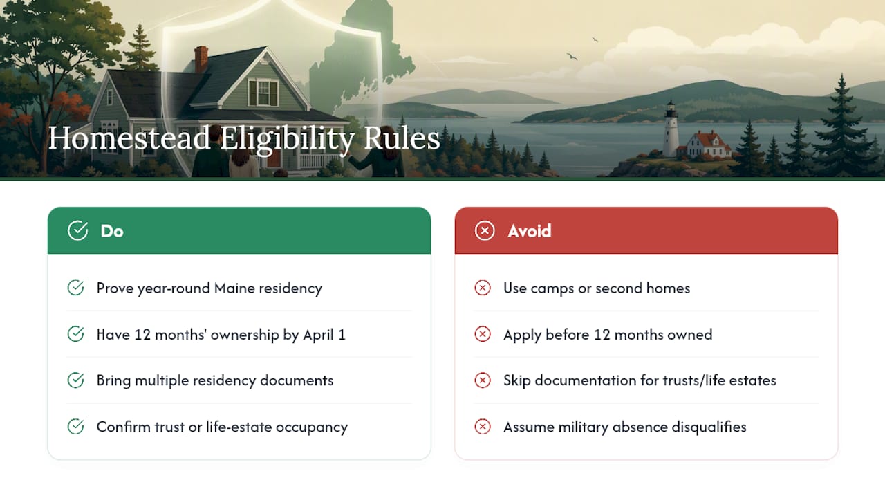 Maine homestead exemption eligibility pathways