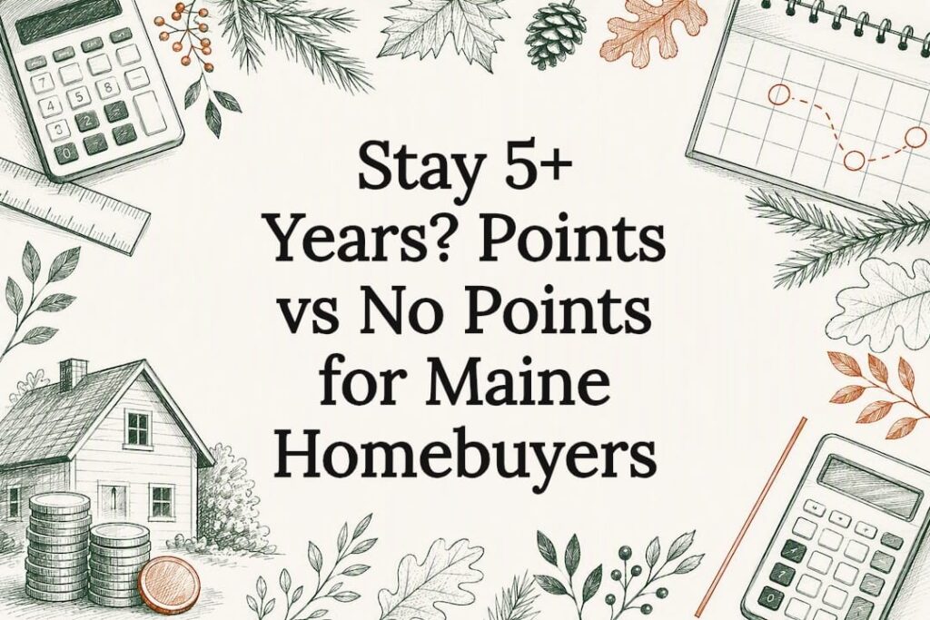 Mortgage points title card with calculator and calendar