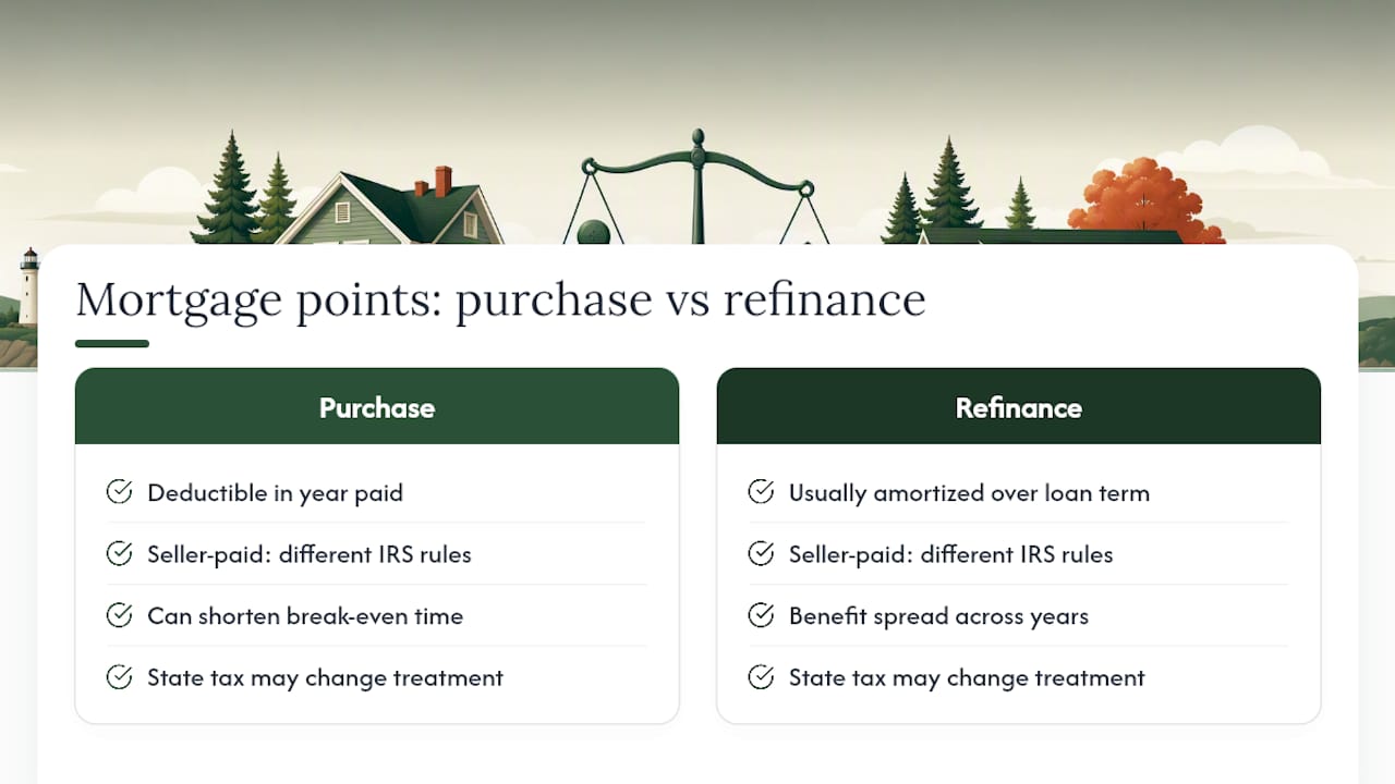 Purchase versus refinance points deduction timeline