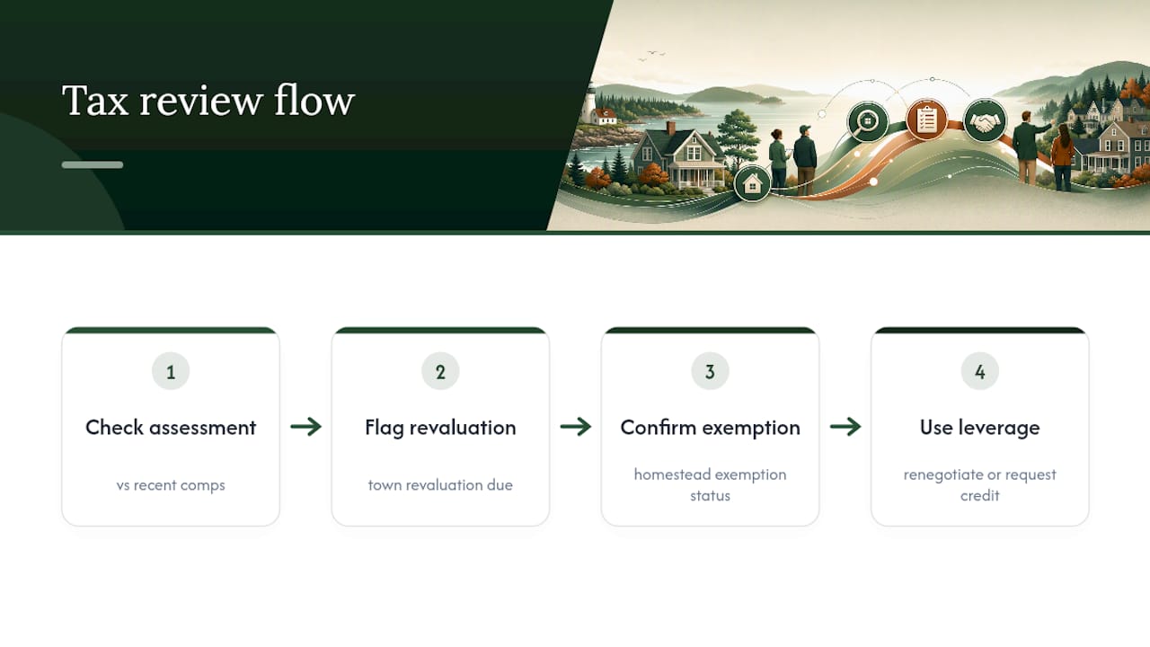 Four-step property tax review flow