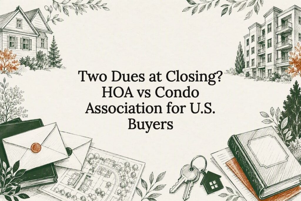 Decorative HOA and condo title card illustration