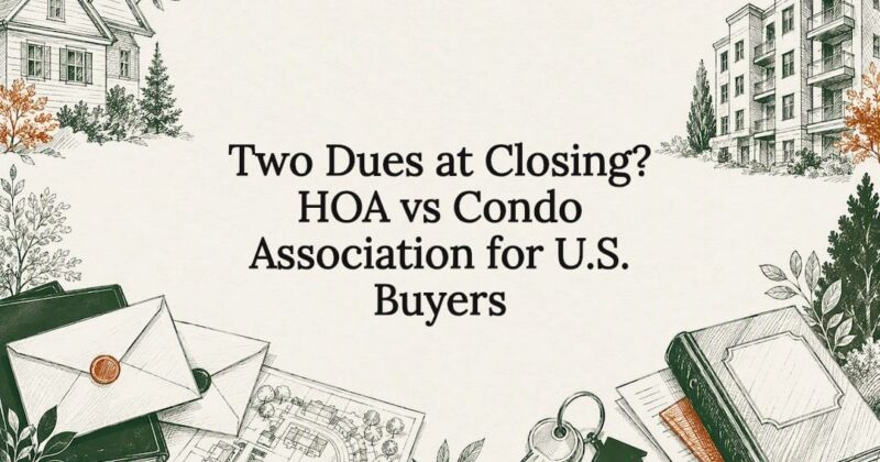 Decorative HOA and condo title card illustration