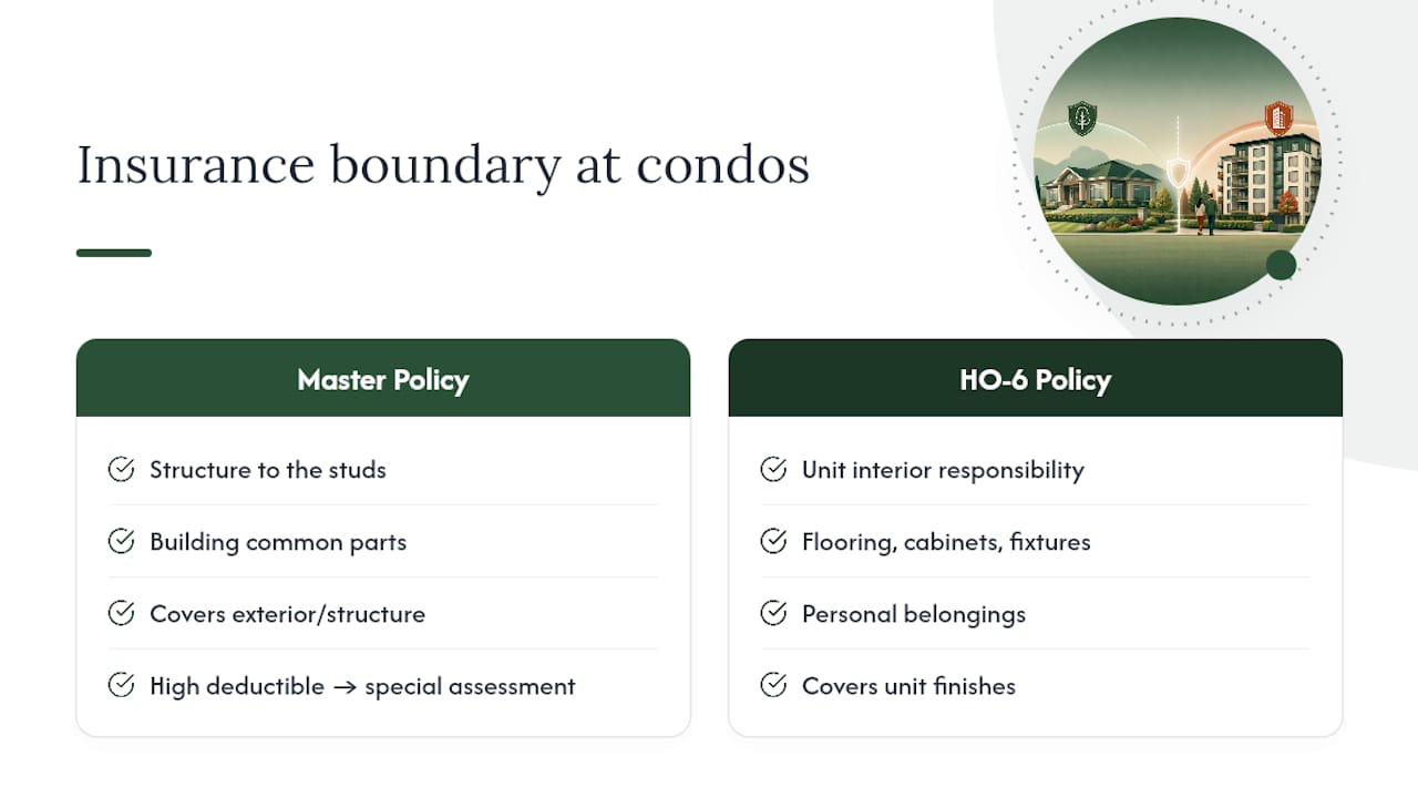 Condo insurance coverage boundary diagram