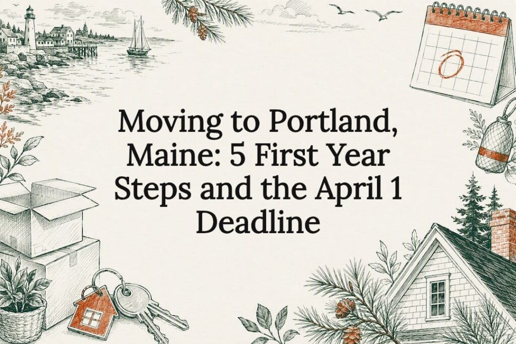 Hand-drawn Portland relocation title card