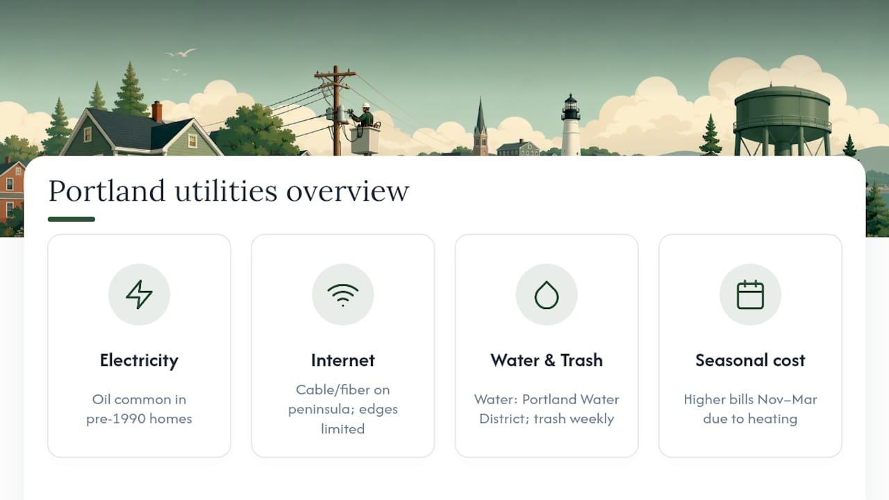Utilities and Internet Service Costs in Portland — overview diagram