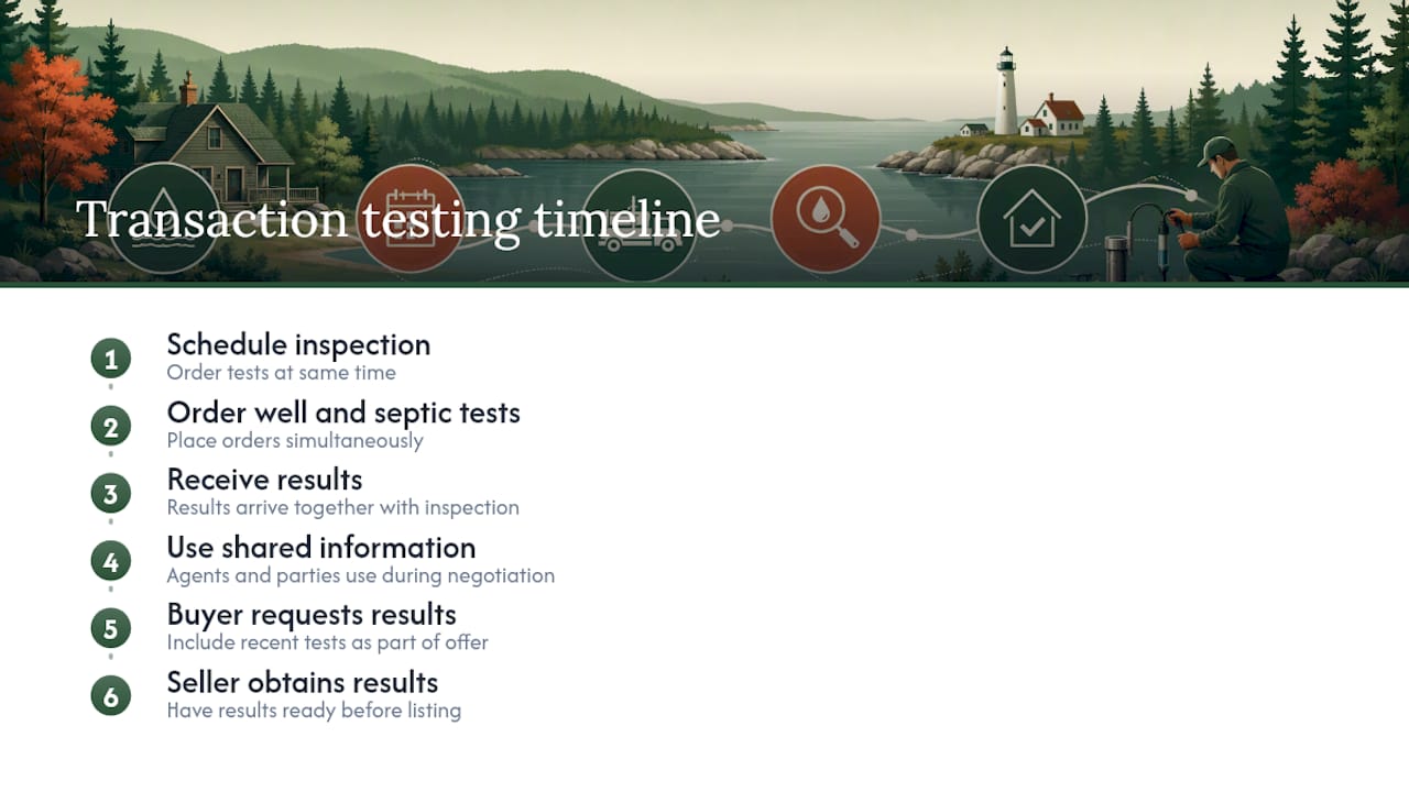 Timeline for coordinating well and septic tests