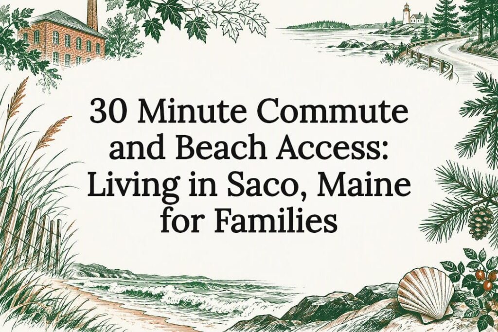Decorative Saco Maine relocation title card