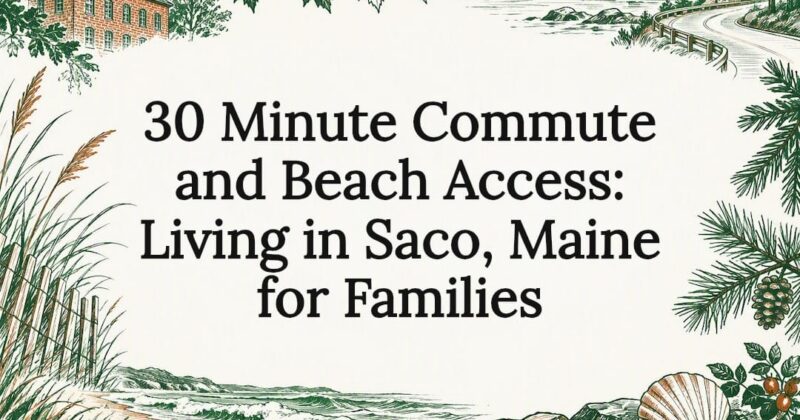 Decorative Saco Maine relocation title card
