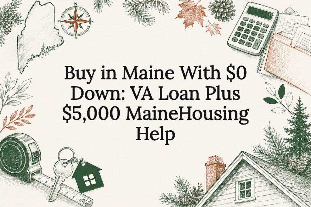 Decorative Maine VA loan title card