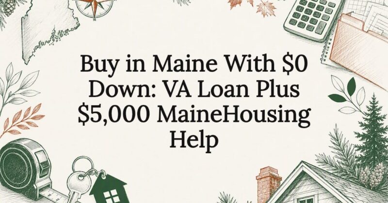 Decorative Maine VA loan title card