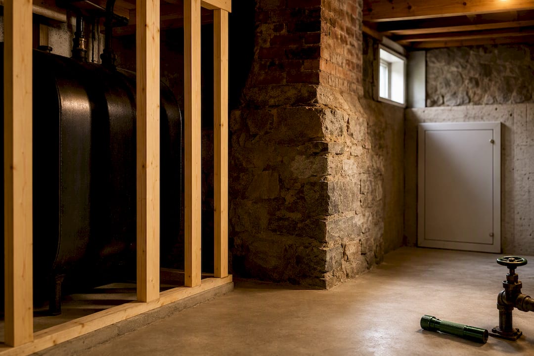 Basement oil tank and chimney inspection details