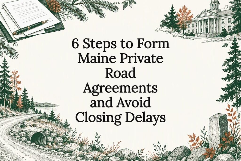 Decorative Maine private road title card