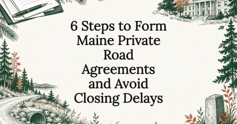 Decorative Maine private road title card