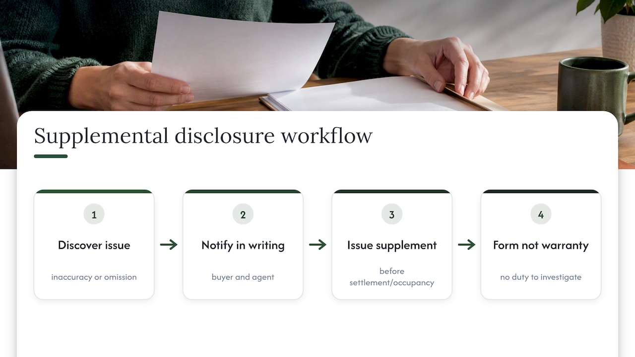 Supplemental disclosure correction workflow