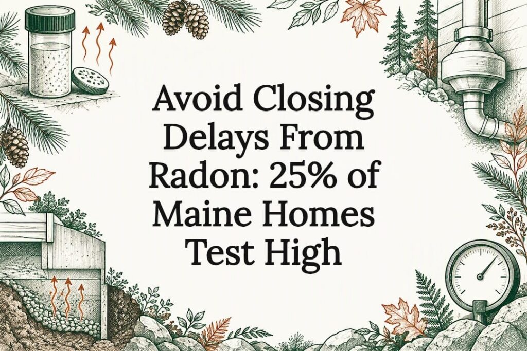 Decorative radon home title card illustration