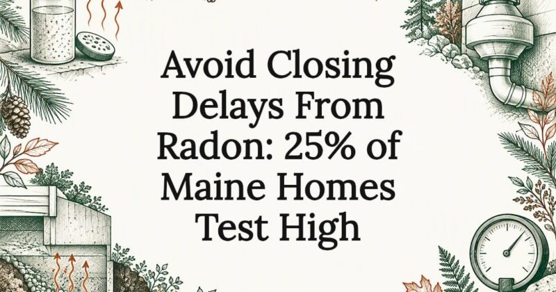 Decorative radon home title card illustration