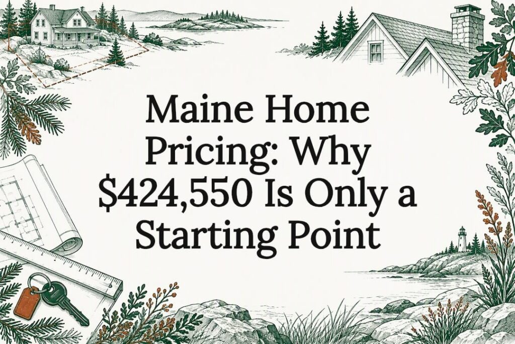 Maine home pricing title card illustration
