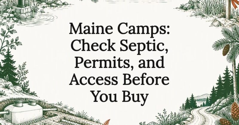 Hand-drawn Maine camp buyer checklist title card