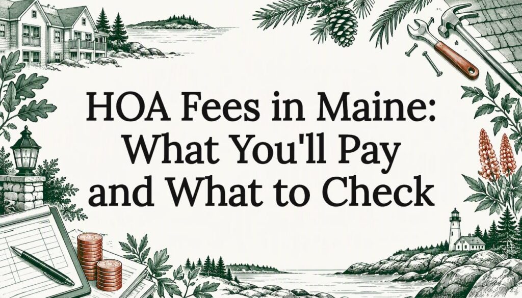 Illustrated title card about Maine HOA fees