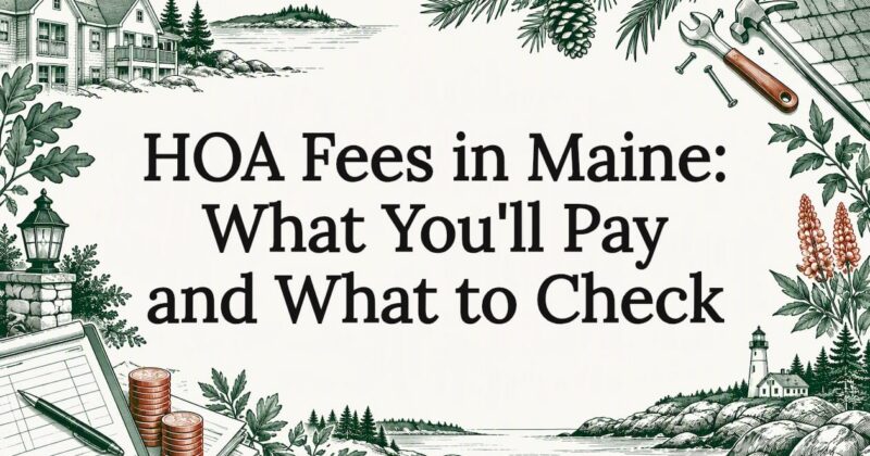 Illustrated title card about Maine HOA fees