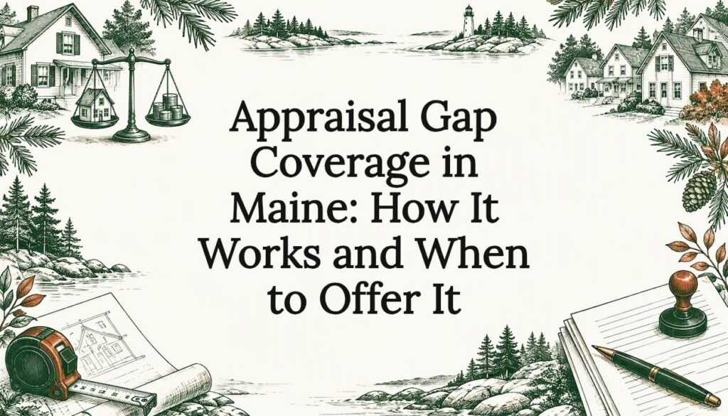 Illustrated title card about Maine appraisal gaps