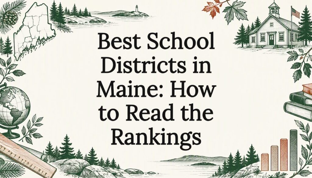Maine school ranking title card illustration